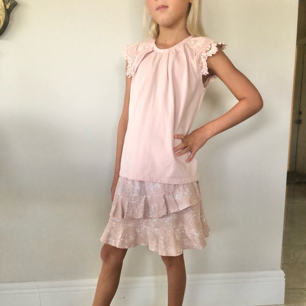 Creamie matching skirt set